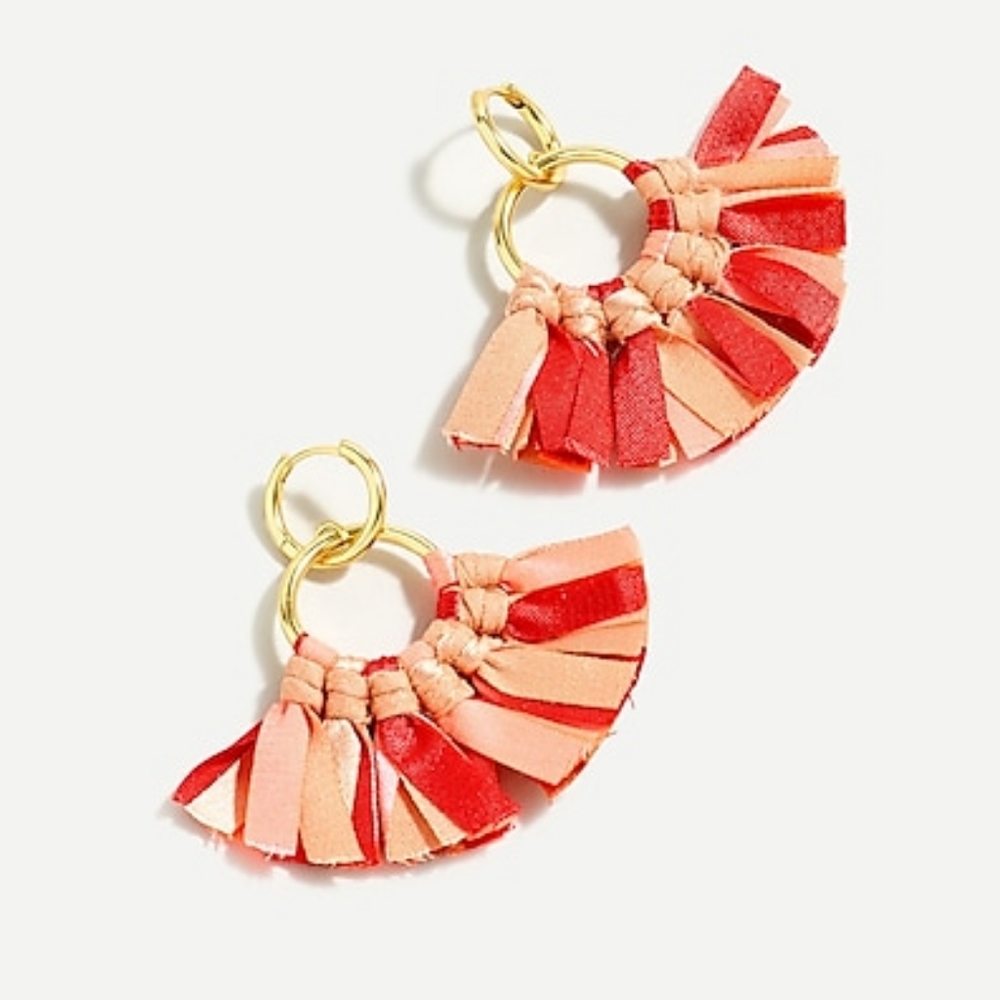 J.Crew FABRIC FAN EARRINGS